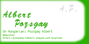 albert pozsgay business card